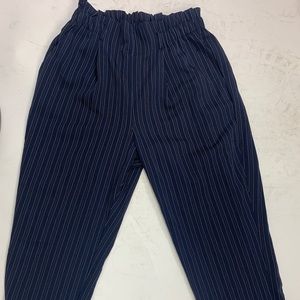 Blue Trousers With White Lines